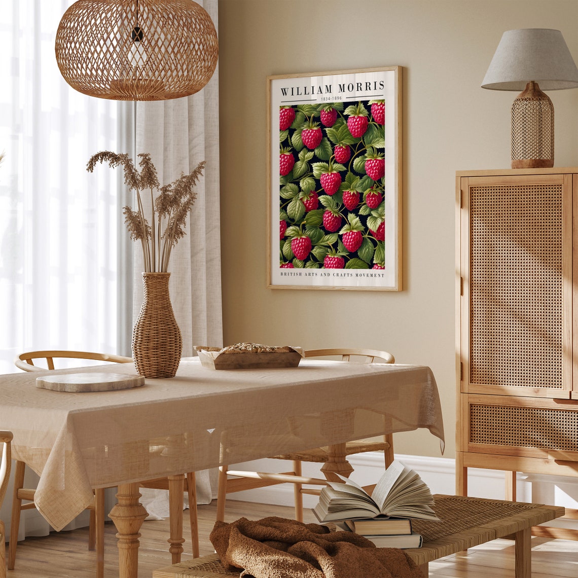 William Morris Raspberry Botanical British Arts and Crafts Poster - Image 4