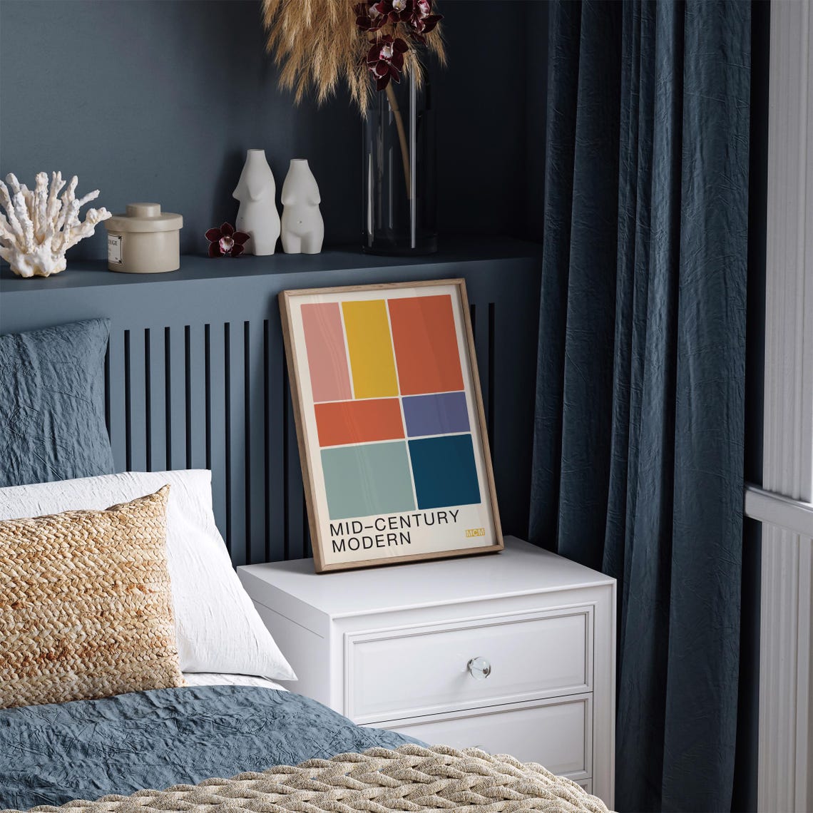 Classic Mid Century Modern Geometric Color Blocks MCM Poster - Image 2