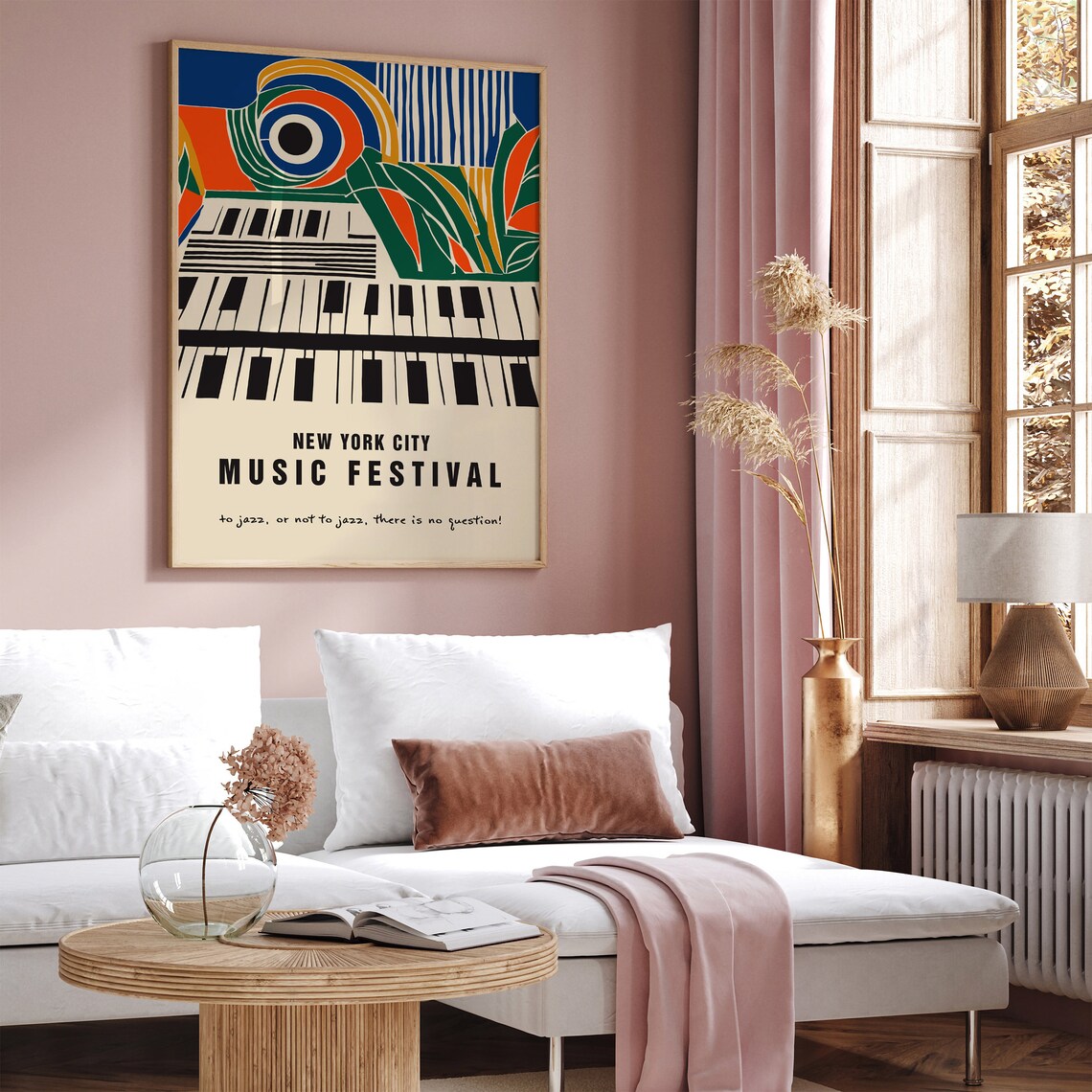 New York City Music Festival Jazz Piano Keys Art Deco Poster - Image 4