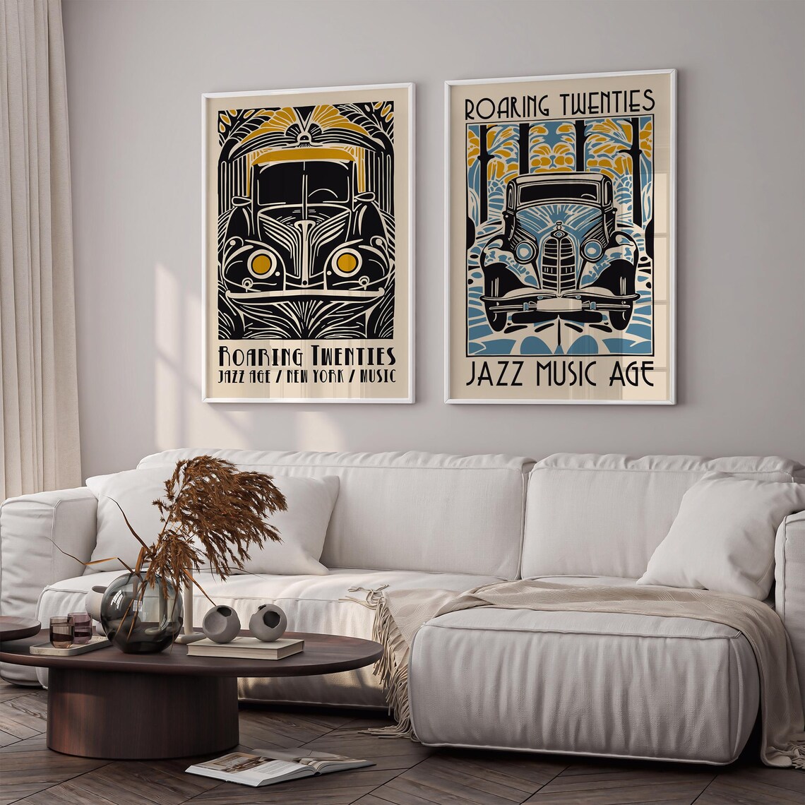Roaring Twenties Classic Vintage Car Art Deco Jazz Music Age Poster - Image 6