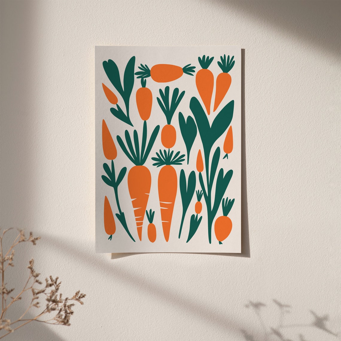 Whimsical Carrots Modern Kitchen Vegetable Decorative Art Poster - Image 3