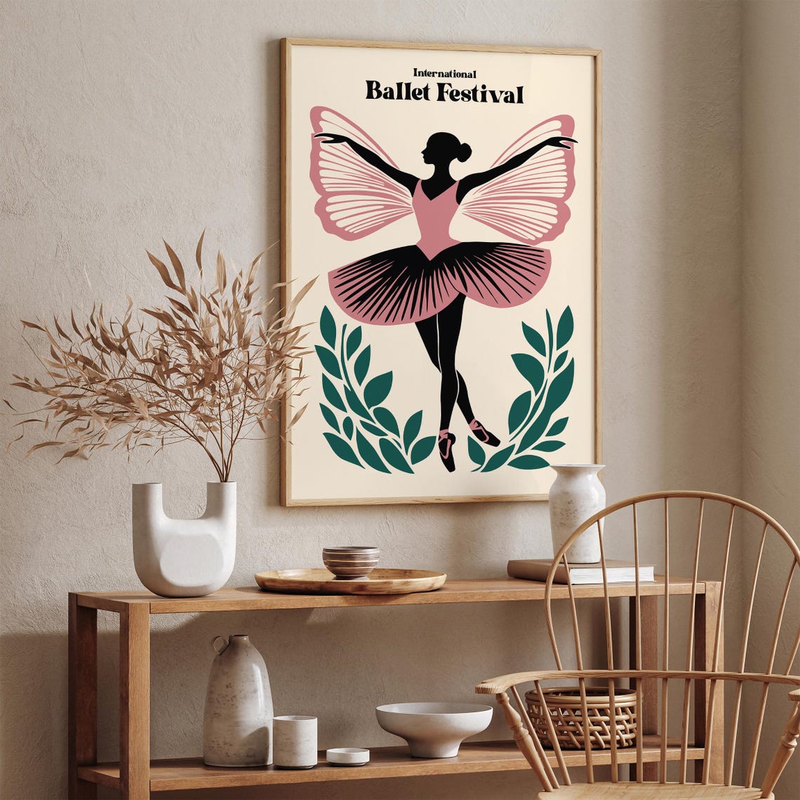 Ballet Festival Miami Music Poster Elegant Ballerina Silhouette Wall Art Dance Festival Wall Art Ballet Lovers Gift Kids Room Wall Decor - Image 2