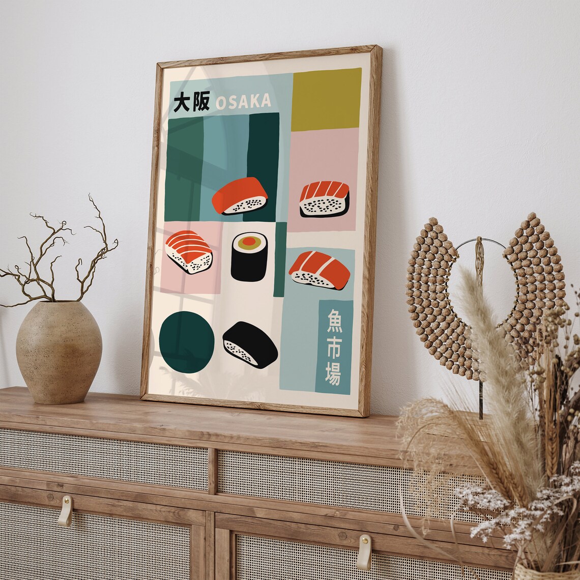 Osaka Sushi Fish Market Japanese Minimalist Kitchen Food Poster - Image 5