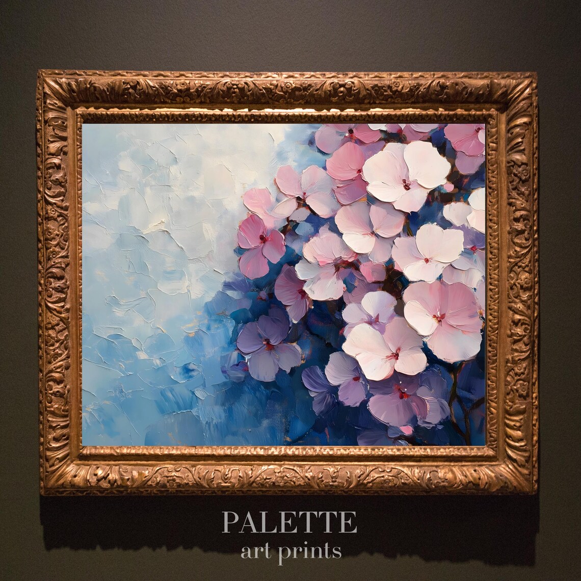 Close Up Pink Cherry Blossoms Against Dreamy Blue Sky Wall Art - Image 3