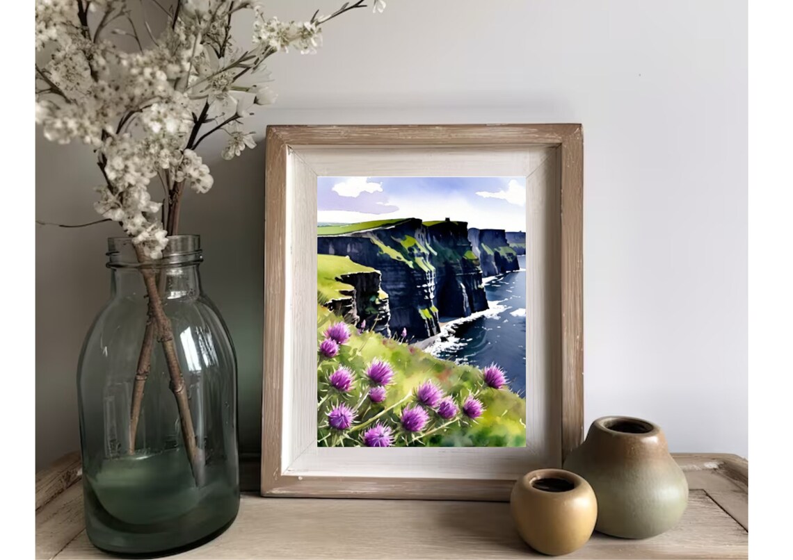 Cliffs Of Moher, Watercolor Coastal Art Print - Image 2