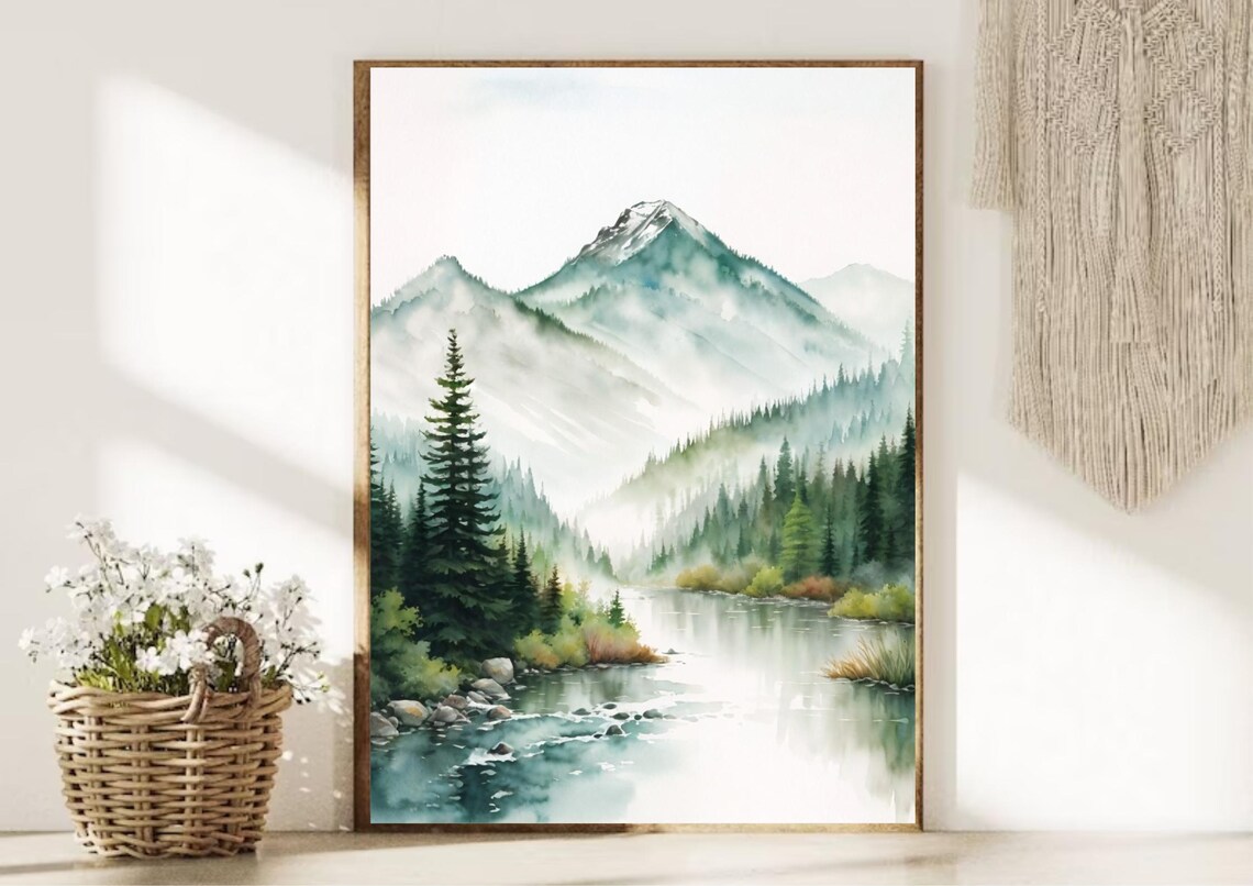 Adirondack Mountains Watercolor Art Print, New York - Image 6