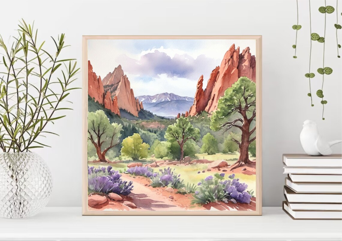 Garden Of Gods Watercolor Art Print, Colorado - Image 4