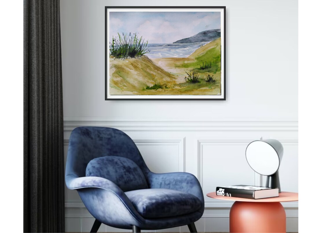Hatteras Island Sand Dunes Watercolor Art Print - Image 2