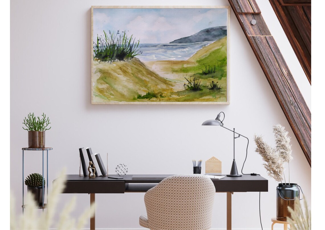 Hatteras Island Sand Dunes Watercolor Art Print - Image 5