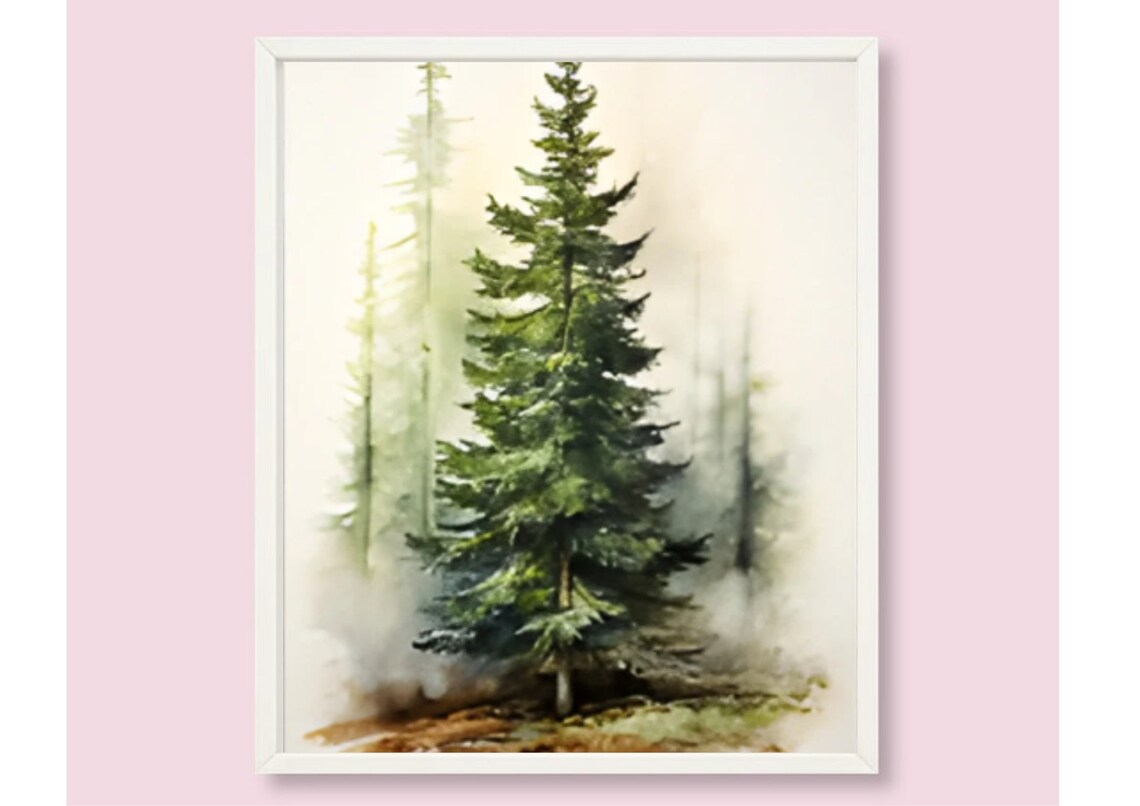 Pine Tree Painting, Evergreen Watercolor Art Print - Image 6
