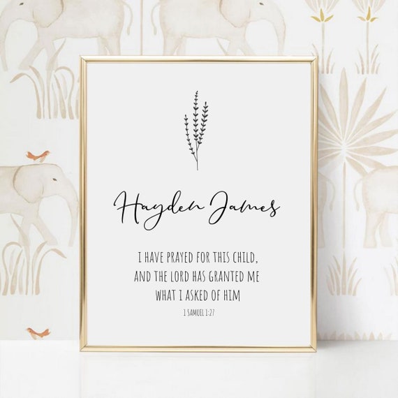 Personalized Christian Gift Bible Verse Nursery Wall Art Name Sign For Nursery Christian Decor Prints Nursery Decor Girl Nursery Sign