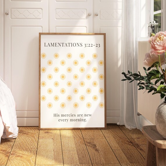 His Mercies Are New Every Morning Gold Sun Lamentations Print
