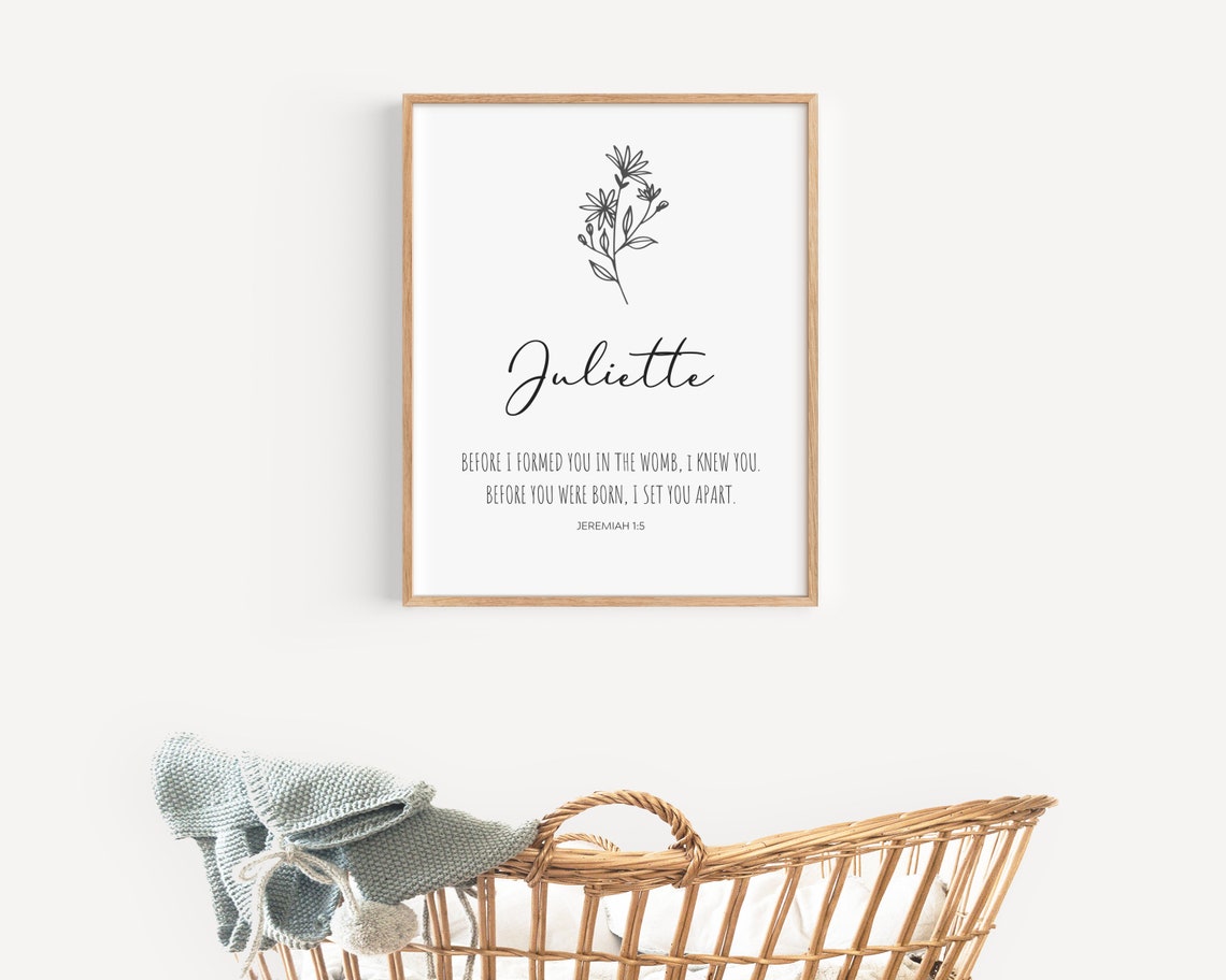 Juliette Jeremiah 1 5 Personalized Baby Girl Nursery Name Poster