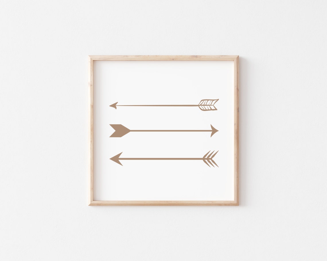Three Golden Arrows Minimalist Boho Nursery Wall Decor Poster