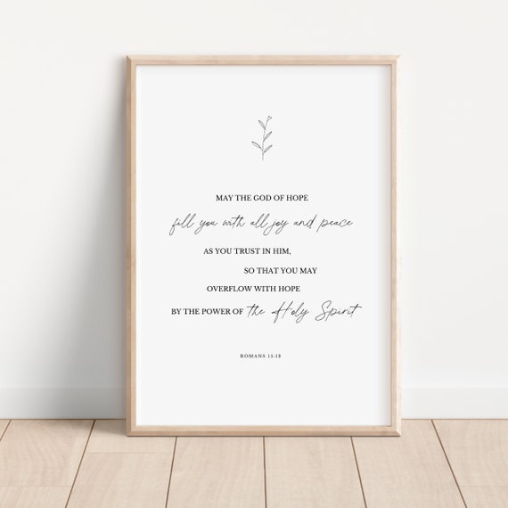 Christian Wall Art Romans 1513 Bible Verse Wall Art Minimalist Scripture Decor Inspirational Christian Quote Gift For Women