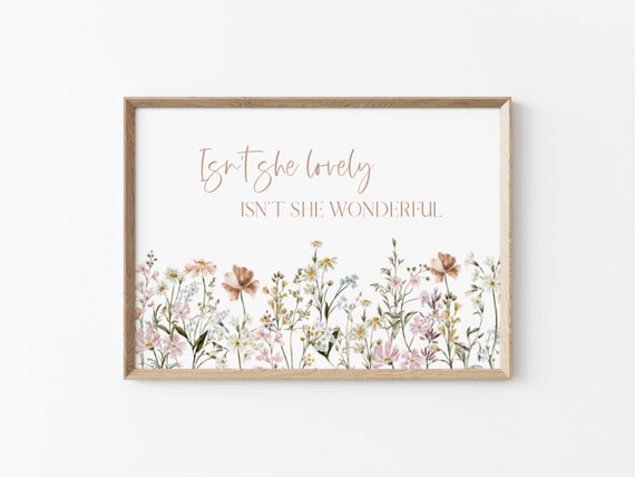 Wildflowers Nursery Boho Art Print, Baby Girl Decor