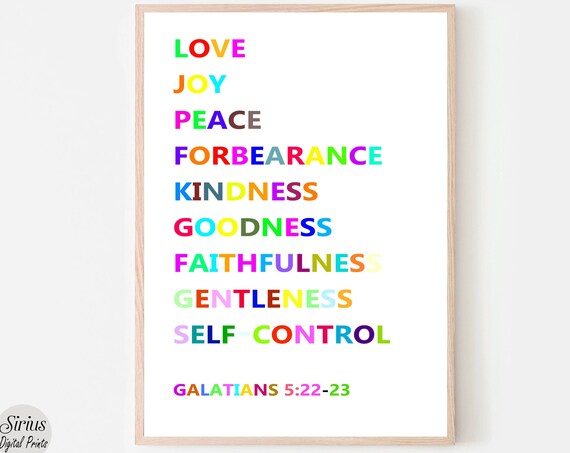 Fruit Of The Spiritbible Verse Printchristian Scripturelarge Wall Artgalatiansinspiring Quoteskidsposternursery