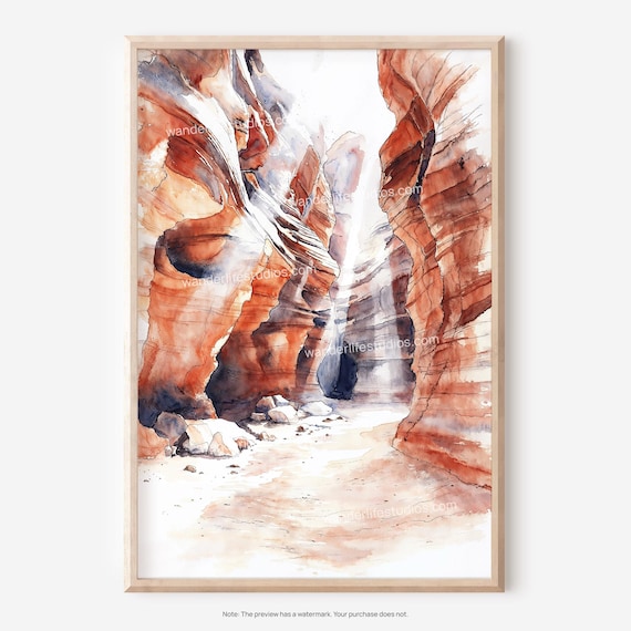 Antelope Canyon Wall Art Watercolor Style For Home Decoration