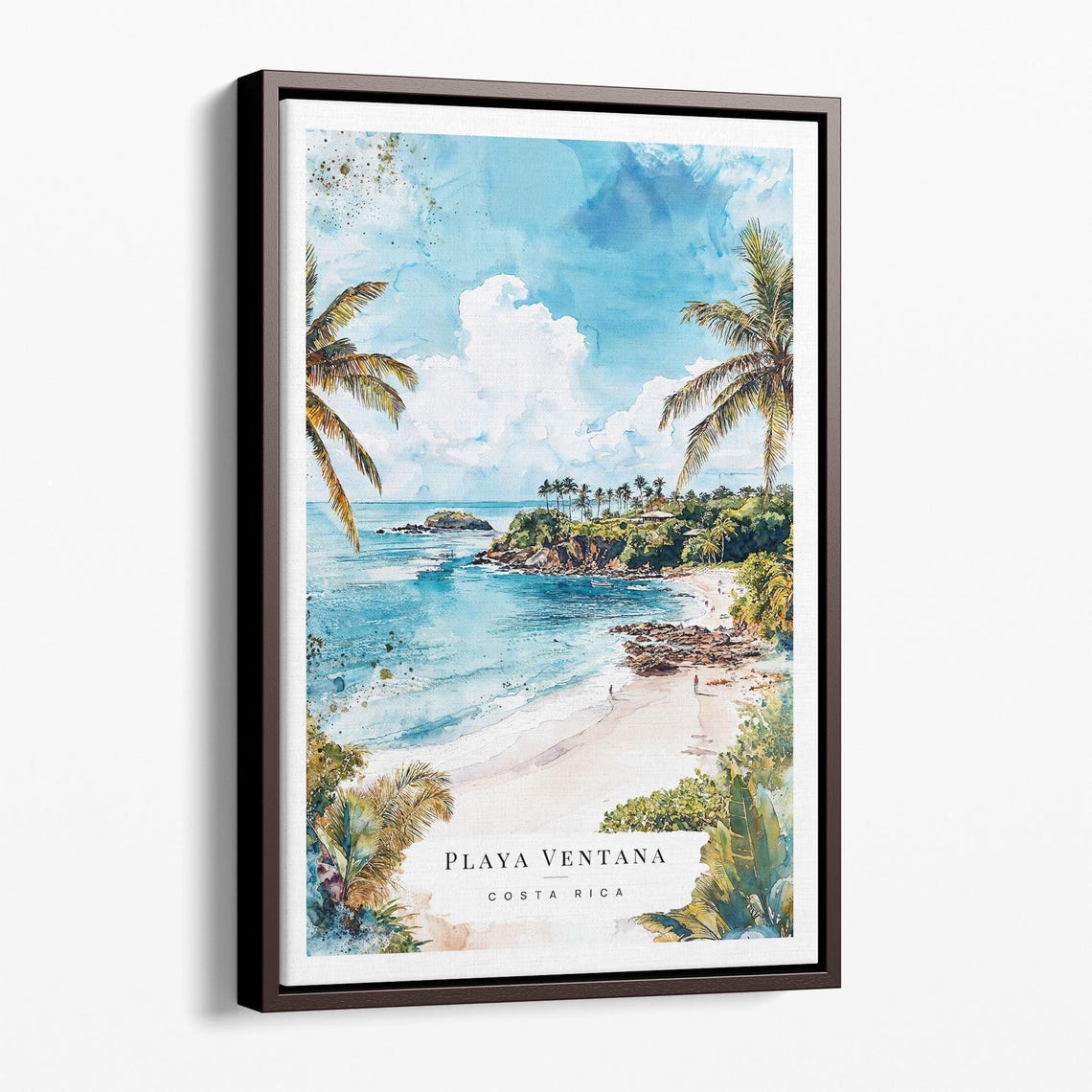 Playa Ventana Watercolor Canvas Art Print Tropical Beach Wall Decor