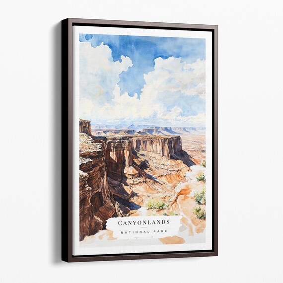 Canyonlands National Park Watercolor Red Rock Desert Travel Poster
