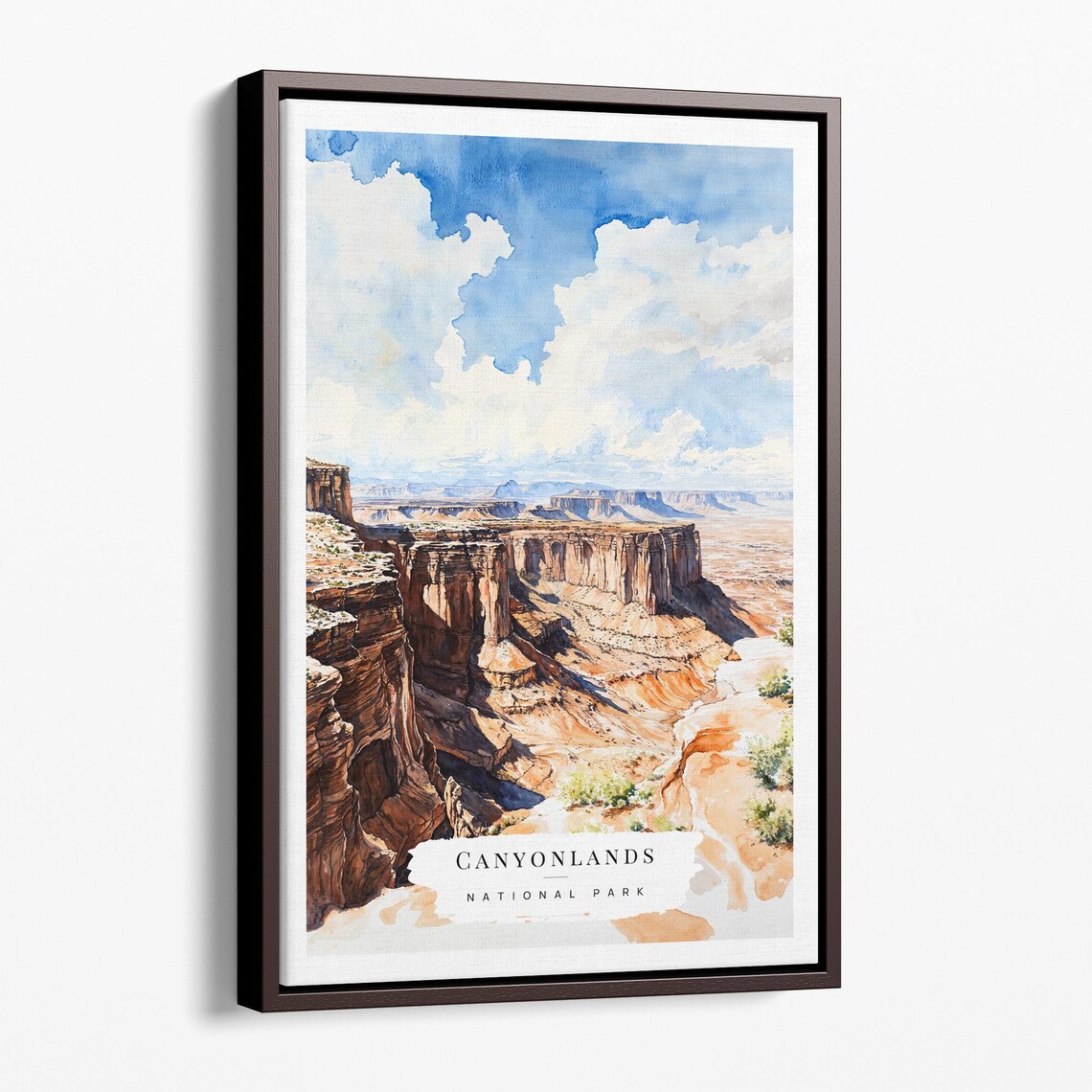 Canyonlands National Park Watercolor Red Rock Desert Travel Poster