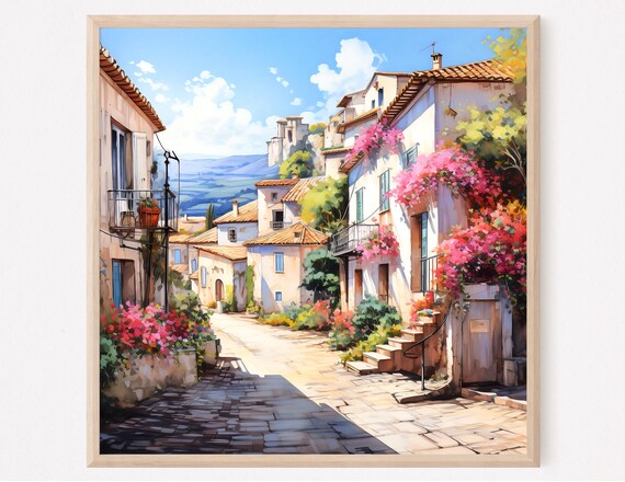 San Marino Italy Print Bohemian Cityscape Travel Poster