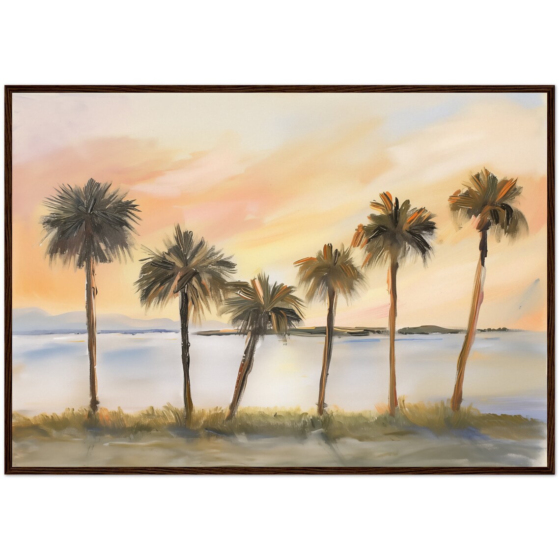 Florida Sunset Clearwater Beach Travel Poster, Rustic Warm