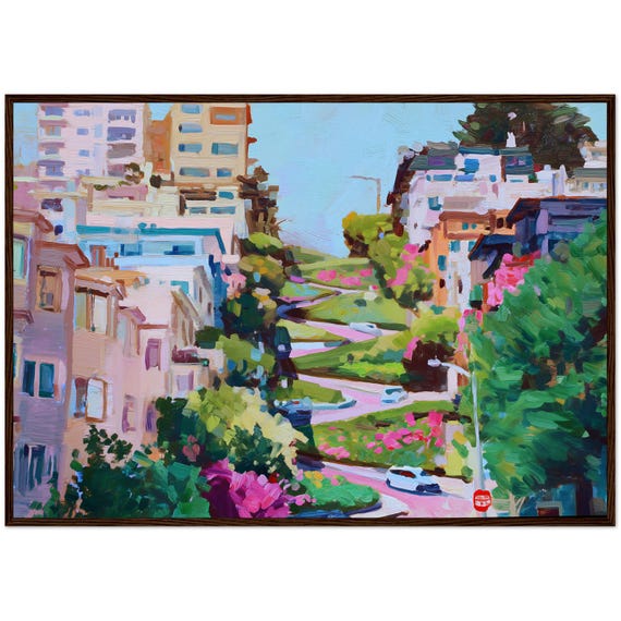 San Francisco Lombart Street Painting Art Print