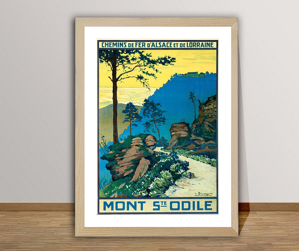 Mont Ste Odile Alsace Lorraine Vintage French Railway Travel Poster