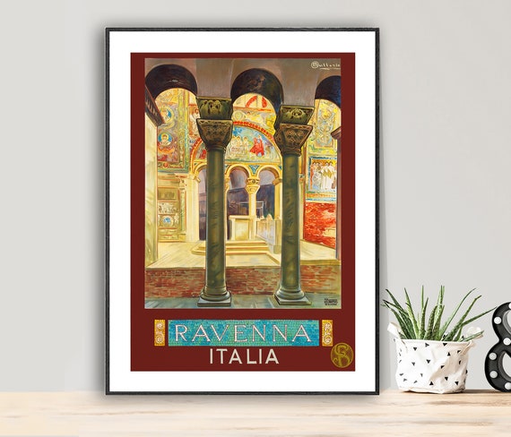 Ravenna Italia Vintage Travel Poster Poster Paper Or Print Gift Idea Wall Decor
