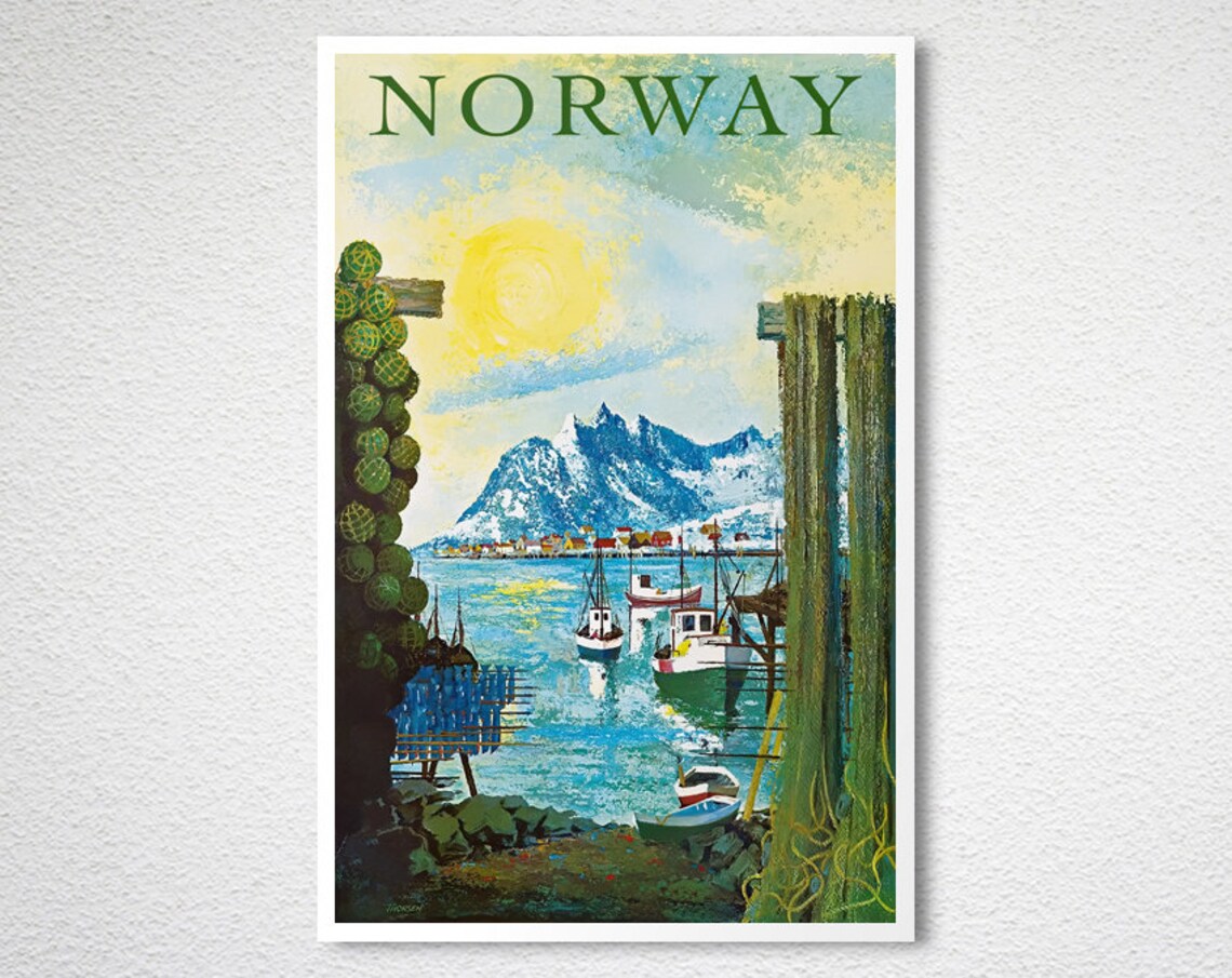 Norway Vintage Travel Poster, European Travel Poster - Image 2