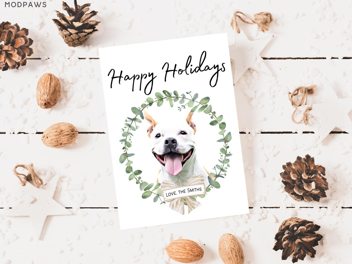 Custom Pet Christmas Card, Personalized Cat and Dog - Image 2