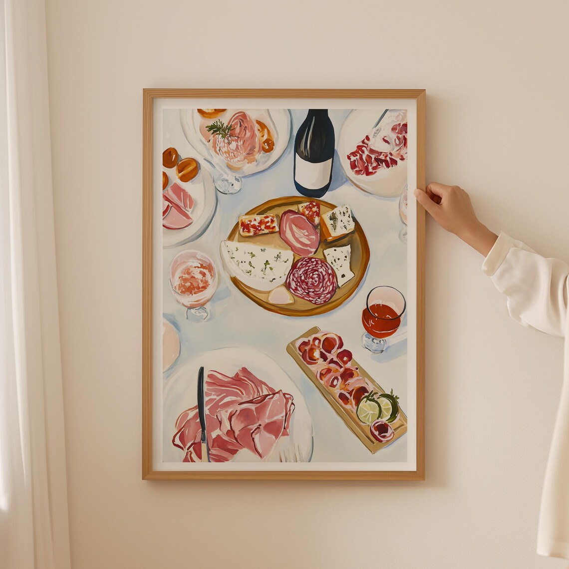 Spanish Tapas Still Life, Pastel Kitchen Art Print