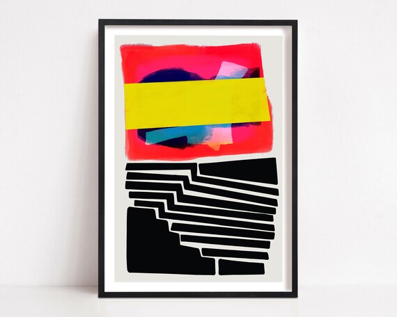 Abstract Sunrise Print Colour Field Art Mid Century Abstract Print Abstraction Art Mid Century Decor Housewarming Gift Living Room Art