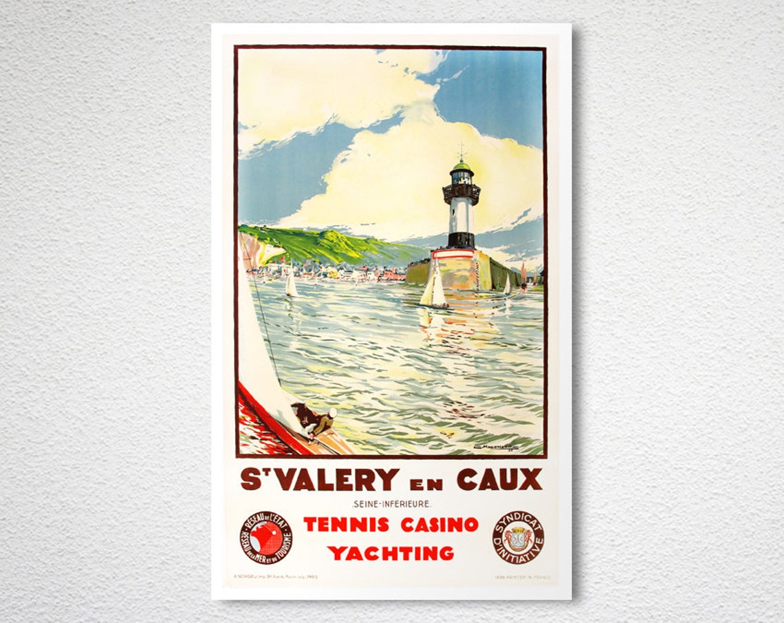 Saint Valery en Caux France Lighthouse Yachting Seaside Poster - Image 2