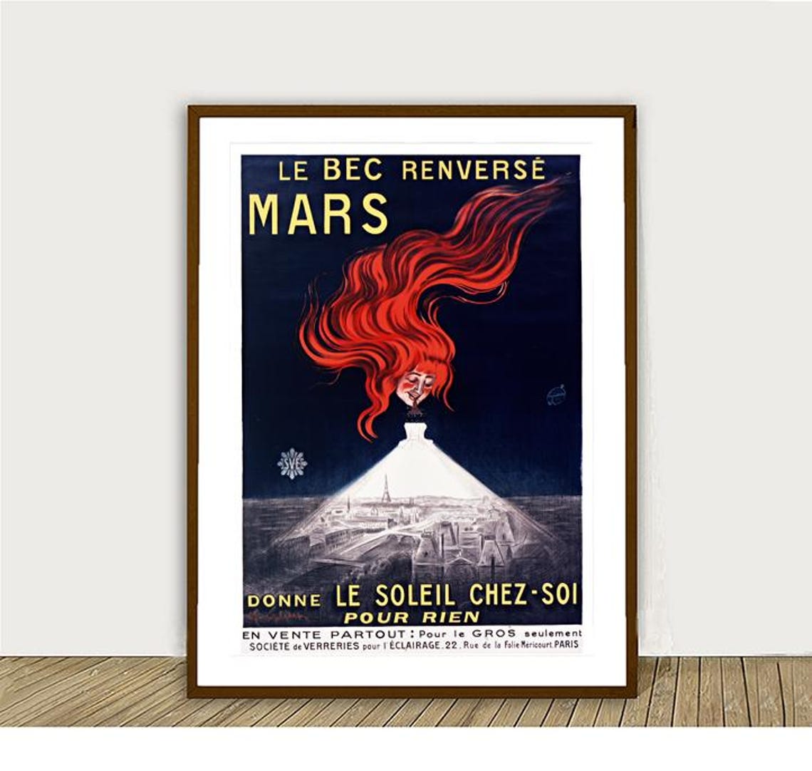 Le Bec Renverse Mars Lamp Vintage French Paris Night Sky Poster - Image 2