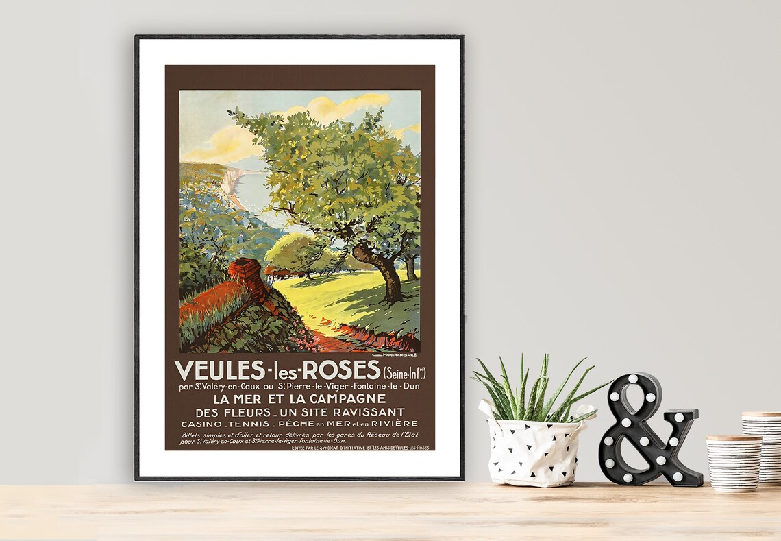 Veules Les Roses France Vintage Travel Poster