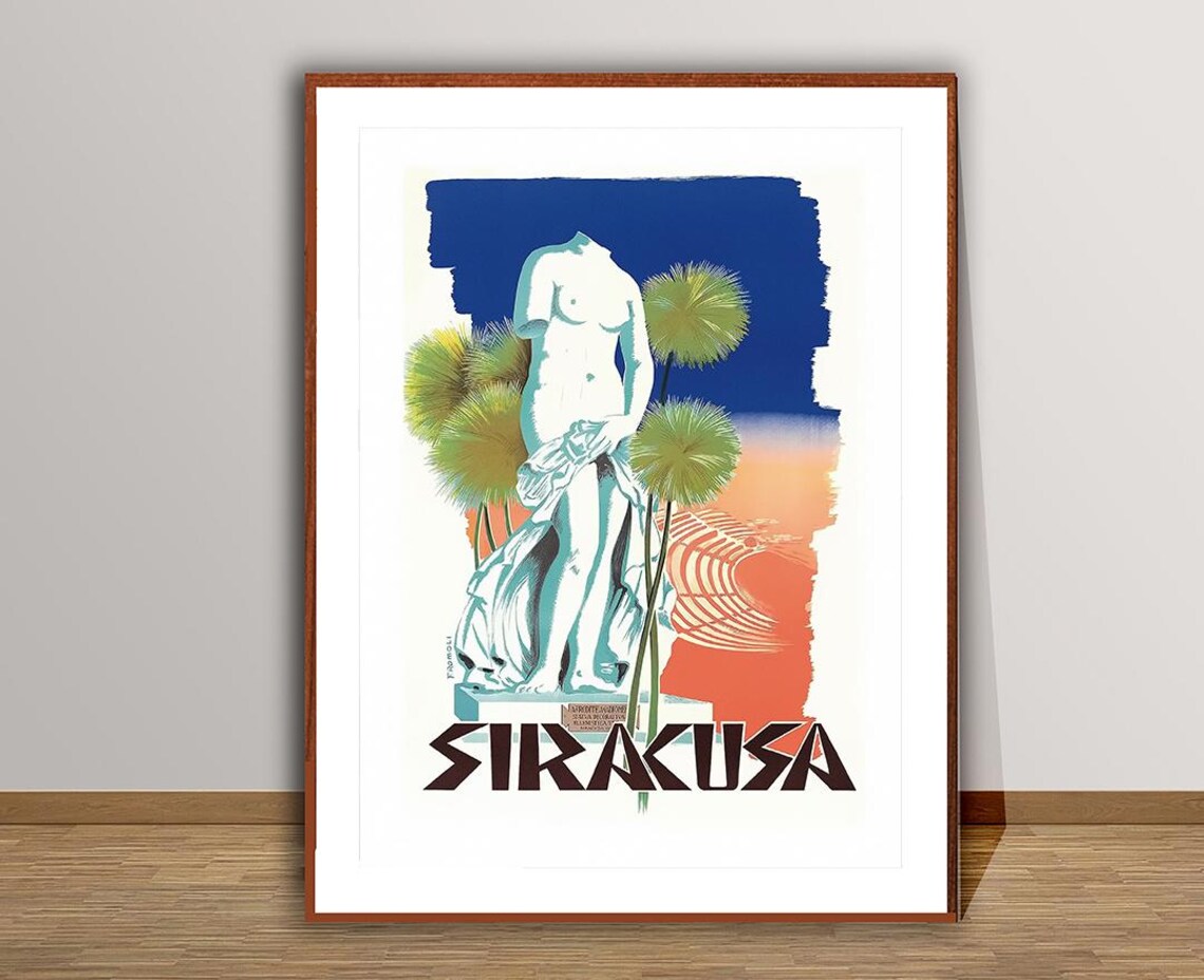 Siracusa Sicily Venus Statue Greek Theater Vintage Travel Poster - Image 3