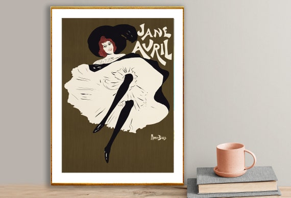 Jane Avril Vintage Entertainment Poster By Mauris Biais Poster Paper Or Print Gift Idea Wall Decor