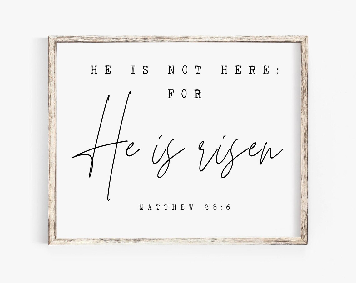 He Is Risen, Matthew 28:6 Easter Scripture