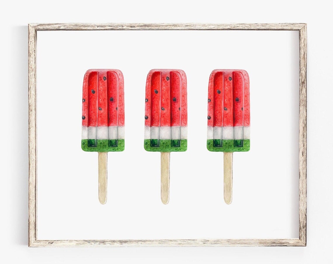 Summer Wall Art Popsicles Print Summer Decor Summer Wall Art Popsicles Wall Art Watermelon Popsicles Print - Image 2