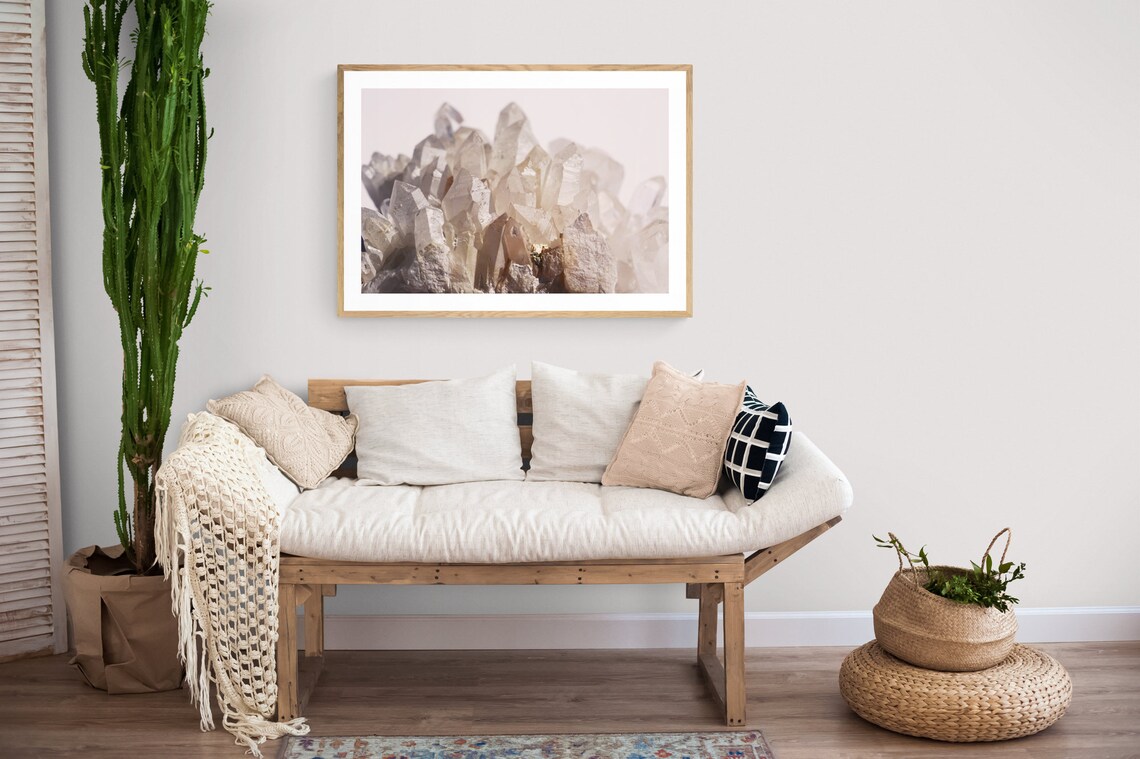 Crystal Nature Study Photograph, Neutral Wall Decor