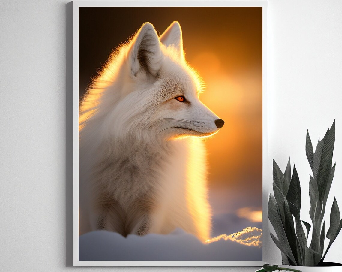 Arctic Fox Animal Art Print, Arctic Decor - Image 2
