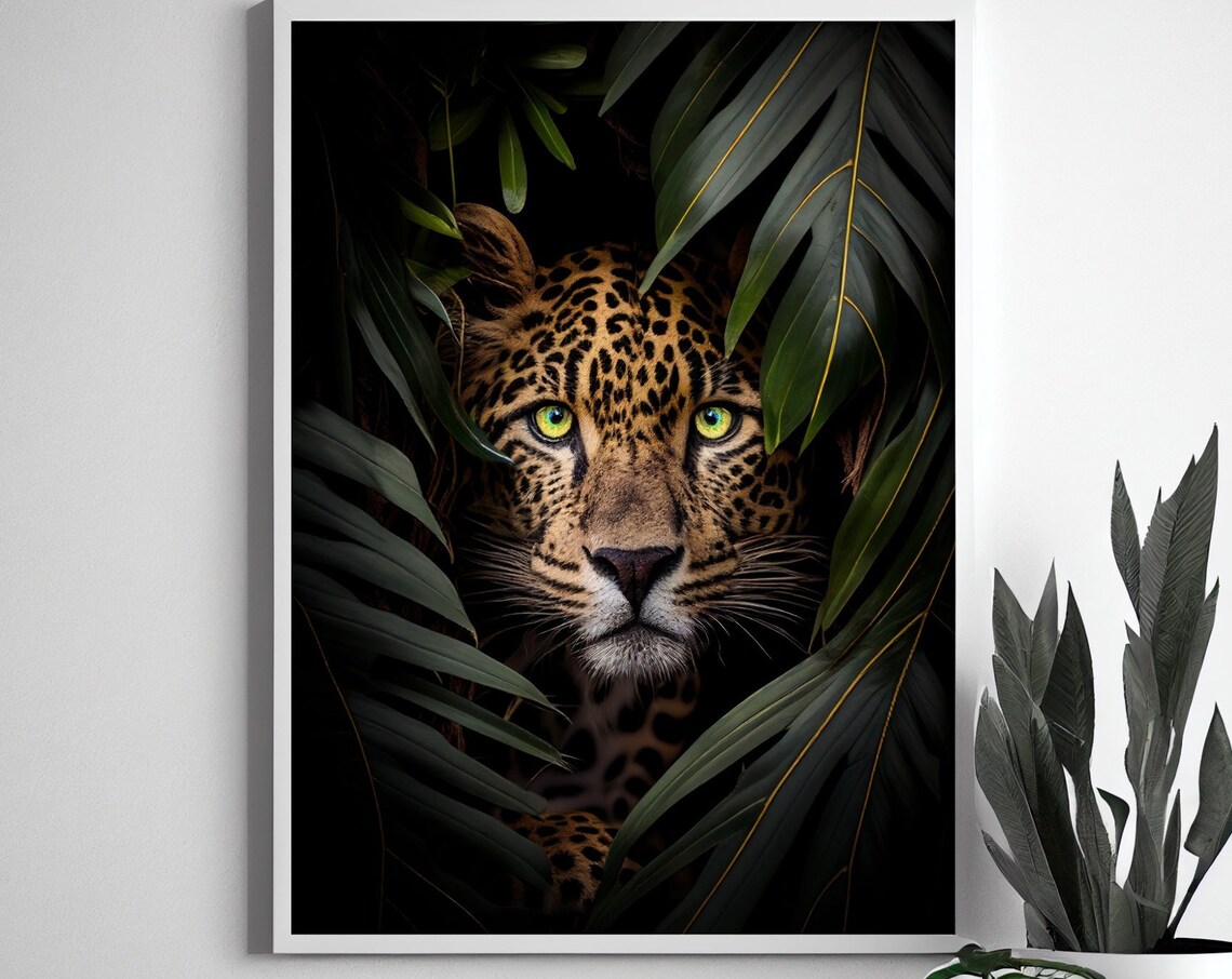Leopard Wall Art Poster Print, Big Cat Portrait - Image 2