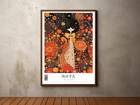 Yayoi Kusama Inspired Print Yayoi Kusama Poster Kusama Art Exhibition Contemporary Art Art Modern Abstract Wall Art Pop Art