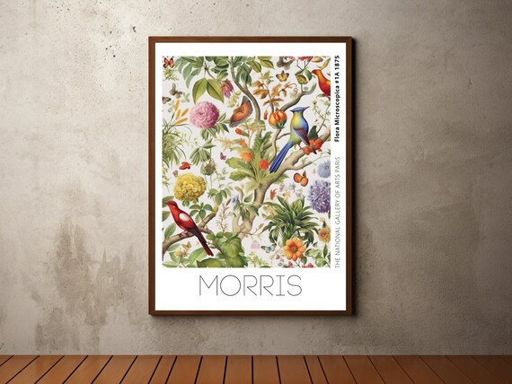 William Morris Flora Microscopica 1875 Bird Botanical Art Poster