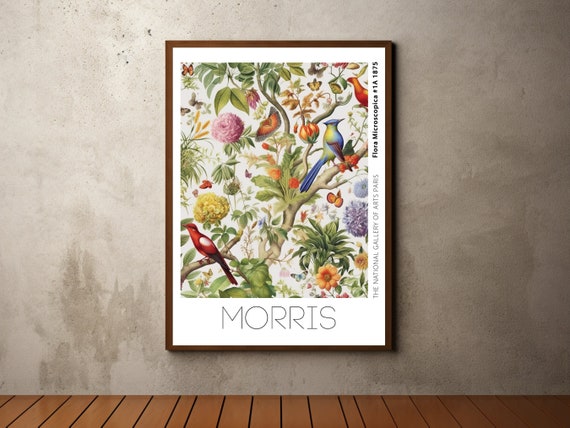 William Morris Inspired Print William Morris Poster Vintage Wall Art Textiles Art Botanicals Poster Floral Print Exhibition Poster