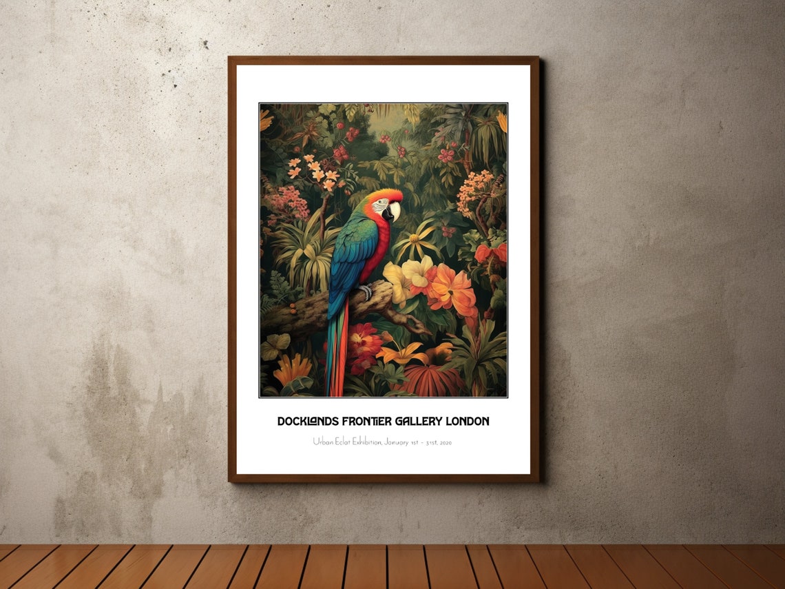 Scarlet Macaw Tropical Jungle Urban Echo London Gallery Poster