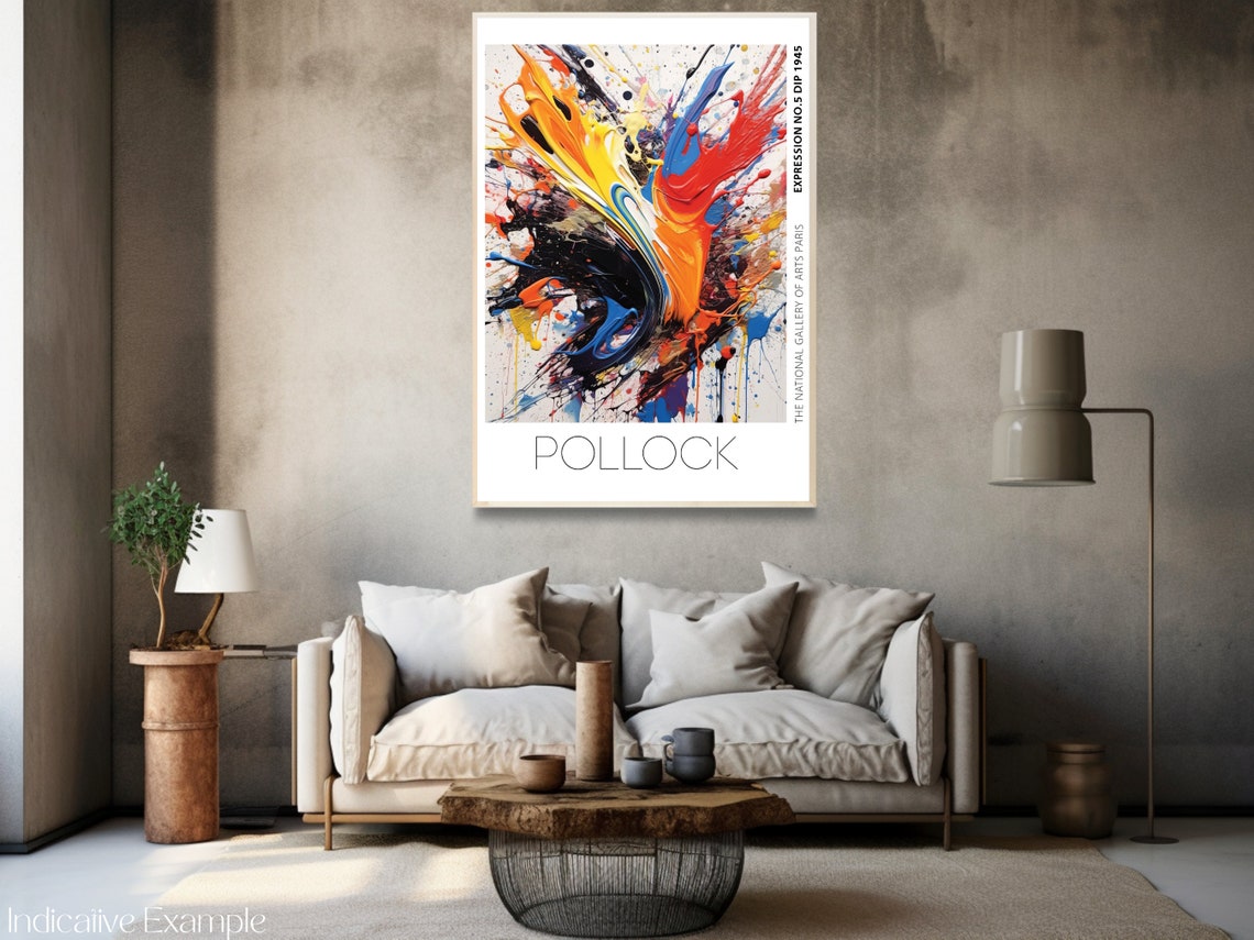 Pollock Expression Number 5 Explosive Color Splash Art Poster - Image 3