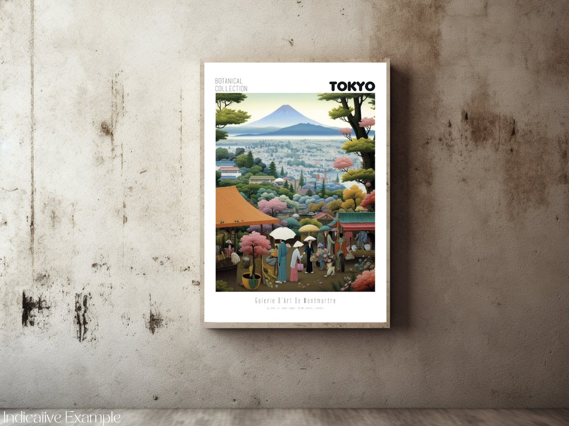 Mount Fuji Print Mount Fuji Vintage Poster Mount Fuji Wall Art Henri Rousseau Print Flower Market Poster Tokyo Art Poster Japan Poster - Image 2